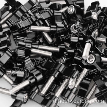 Aluminium disesuaikan Knob thumb L Bentuk sekrup